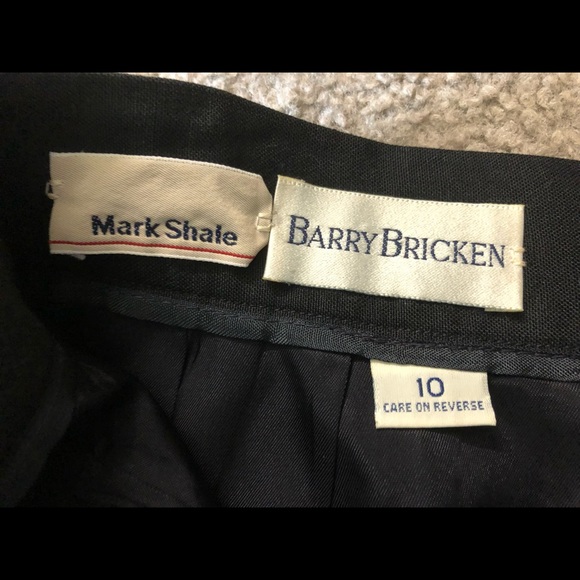Vintage Barry Bricken Mark Shale Skirt 10 Linen Wool Pencil - Picture 6 of 11